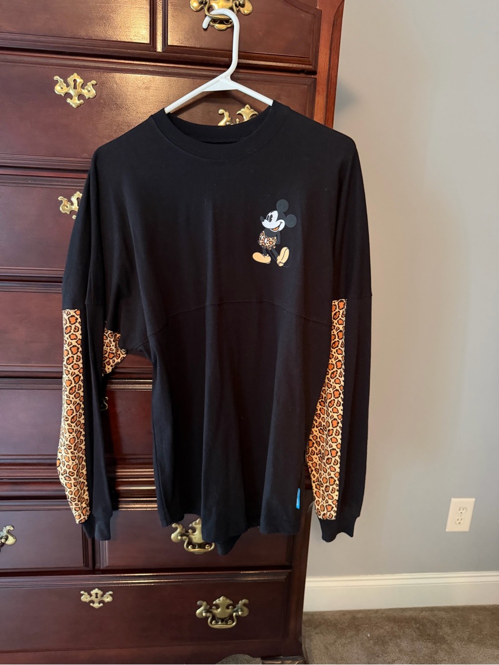 Disney Spirit Jersey Black Long-Sleeve with Leopard detail